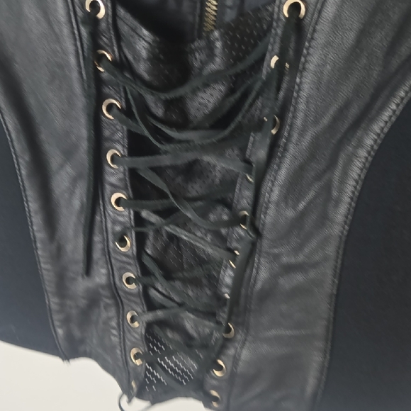 First Genuine Leather Lace-Up Corset Vest - Size Small - Picture 5 of 11